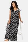 Naiduhall Cotton Full Length Nightdress - Black Print — thumbnail 6